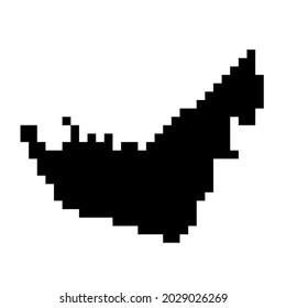 United Arab Emirates, UAE map silhouette from black square pixels. Vector illustration.