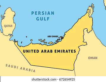 united arab emirates uae map outline vector country map
