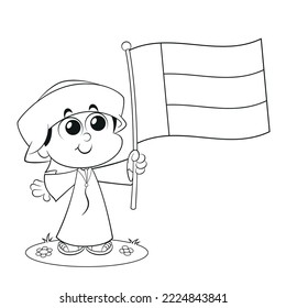 United Arab Emirates ( UAE ) National and flag Day Celebration , coloring page activity for kids