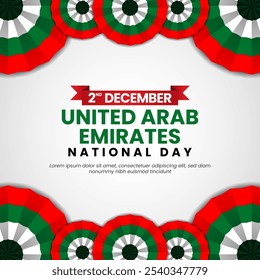 United Arab Emirates (UAE) National Day, spirit of the union background with unique ornament flag