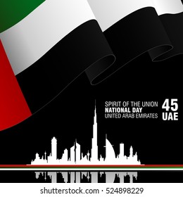 United Arab Emirates (UAE). National Day Celebration. Vector illustration. On the December the 2nd, spirit of the union.