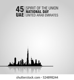 United Arab Emirates (UAE). National Day Celebration. Vector illustration. On the December the 2nd, spirit of the union.