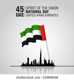 United Arab Emirates (UAE). National Day Celebration. Vector illustration. On the December the 2nd, spirit of the union.