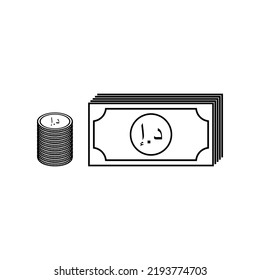 United Arab Emirates, UEA Currency, AED, United Arab Emirates Dirham Icon Symbol. Vector Illustration