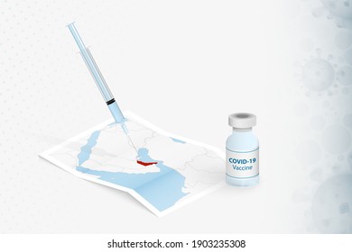 United Arab Emirates Vaccination, Injection with COVID-19 vaccine in Map of United Arab Emirates. Vaccination Concept Illustration.