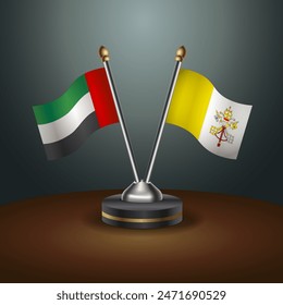 United Arab Emirates and Vatican City table flags relation with gradient backgrund