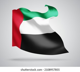 Emiratos Árabes Unidos, bandera vectorial 3d aislada en fondo blanco