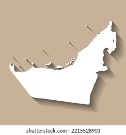 United Arab Emirates vector country map silhouette