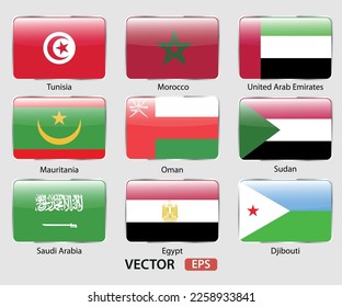 United Arab Emirates vector flags, illustration design.