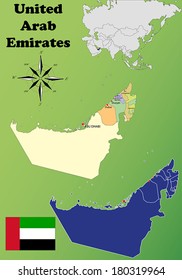 United Arab Emirates vector set. Isolated 