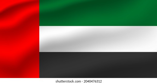 United Arab Emirates waving flag. Vector editable