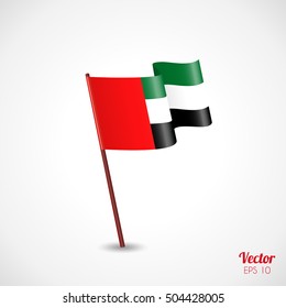united arab emirates waving flag isolated symbol logo for uae national day