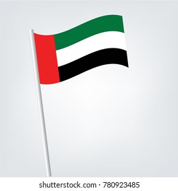 united arab emirates waving flag isolated symbol logo for uae national day,Flag of United Arab Emirates.