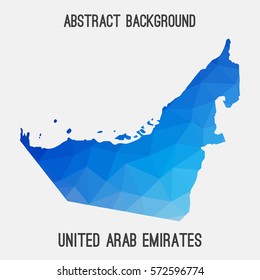 United Arab Emirates,UAE in geometric polygonal style.Abstract tessellation,modern design background. Vector illustration