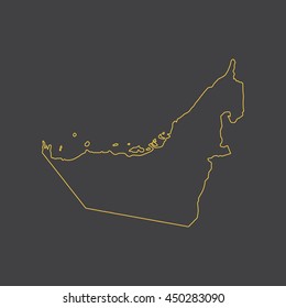 United Arab Emirates,UAE map,outline,stroke,line style
