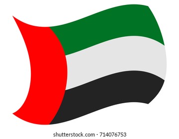 united arab flag moved by the wind