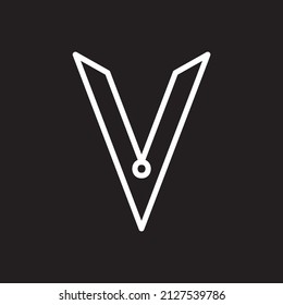 United Black and white V logo for your brand and design projects.