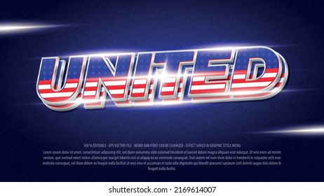 United bold 3d style editable text effect