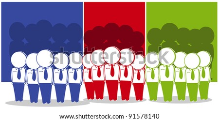 united in business team work though different colors