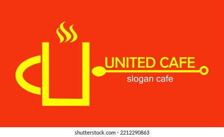 United Cafe logo design with Combination Mark Logos style for cafe business profile
