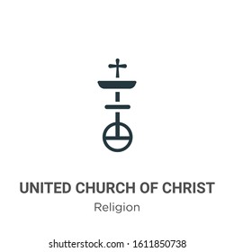 United church of christ glyph icon vector on white background. Flat vector united church of christ icon symbol sign from modern religion collection for mobile concept and web apps design.