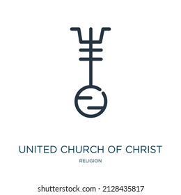 united church of christ thin line icon. christianity, pray linear icons from religion concept isolated outline sign. Vector illustration symbol element for web design and apps.