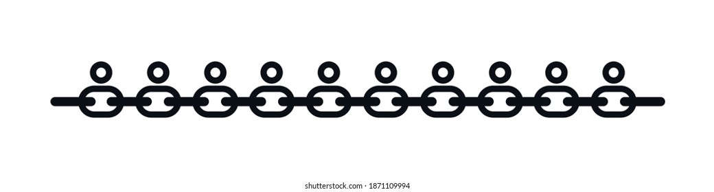 United Community Logo. bringing people together into chain link, united community, people equality concept. black and white.