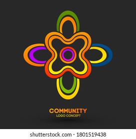 United community logo. Logo design company vector. Abstract modern icon shape idea. Web business concept.