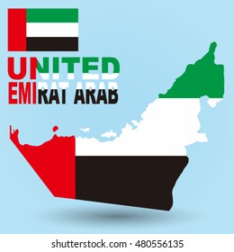 United Emirat Arab map flag