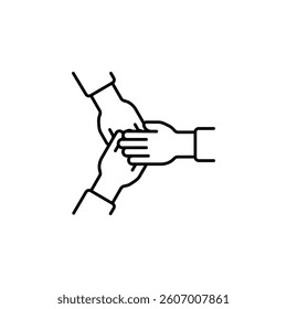 United hand gesture vector icon. Hand gesture icon line style. perfect use for logo, presentation, website, and more. modern icon design outline style