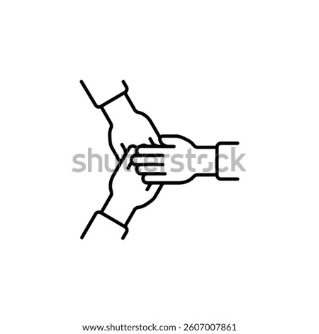 United hand gesture vector icon. Hand gesture icon line style. perfect use for logo, presentation, website, and more. modern icon design outline style