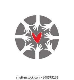 United hands design.Friendship vector.