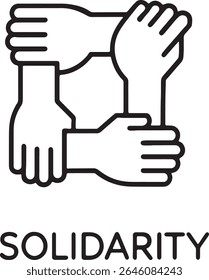 United Hands Solidarity Symbol Icon Design