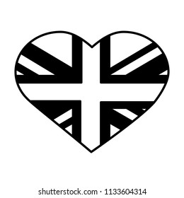 united kigndom flag in heart