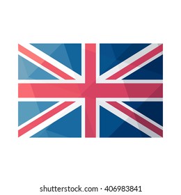 United Kingdom abstract background consisting of triangles. Icon Great Britain  flag in polygonal design.