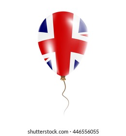 United Kingdom balloon with flag. Bright Air Ballon in the Country National Colors. Country Flag Rubber Balloon. Vector Illustration.