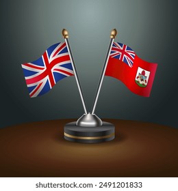 United Kingdom and Bermuda table flags relation with gradient backgrund