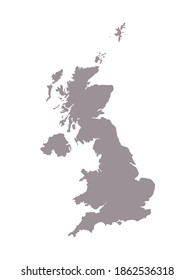 United Kingdom blank map silhouette. High detailed editable gray map of England. European country borders vector illustration on white background