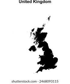 United Kingdom blank outline map design