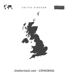 United Kingdom Blank Vector Map Isolated on White Background. High-Detailed Black Silhouette Map of Great Britain.