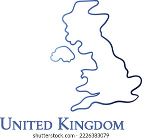 The United Kingdom blue gradient creative simplified map