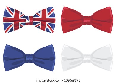 united kingdom bow ties, isolated on white