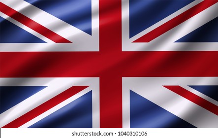 Reino Unido, bandera británica en ilustración vectorial