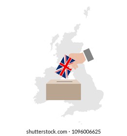 United Kingdom British Parliament Election Voter Voting Ballot Over Ballot Box