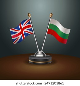 United Kingdom and Bulgaria table flags relation with gradient backgrund