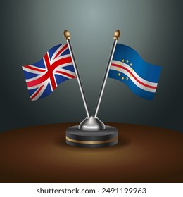 United Kingdom and Cape Verde table flags relation with gradient backgrund