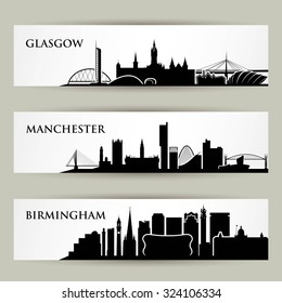 United Kingdom city skylines - vector illustration