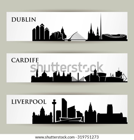 United Kingdom city skylines - vector illustration