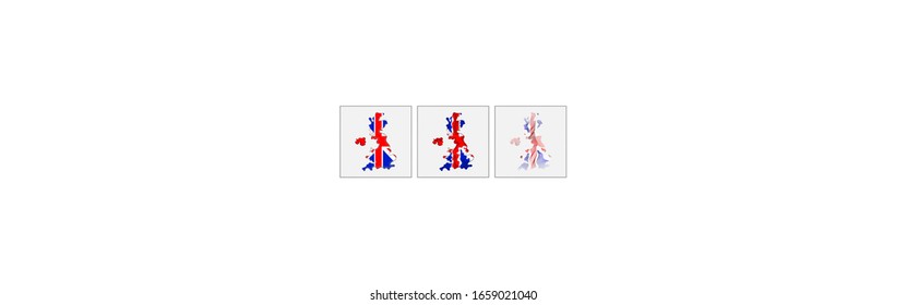 Reino Unido colorea el mapa y la bandera conceptual. Vector