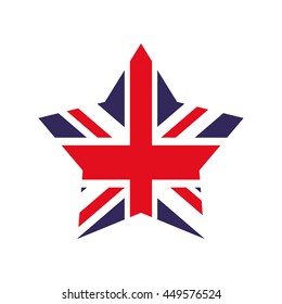 United kingdom concept represented by flag and star shape icon. Isolated and flat illustration 
